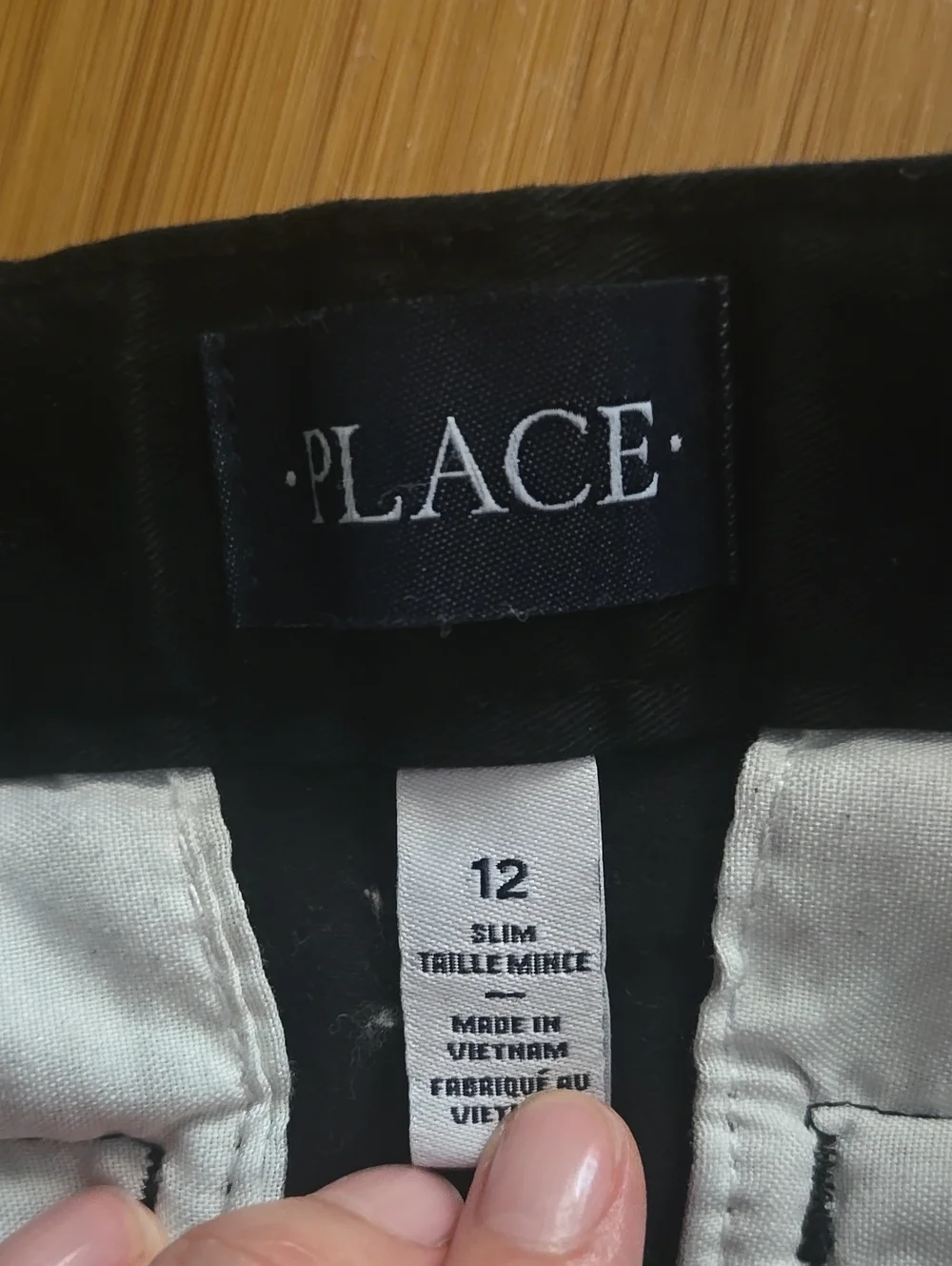 Place  Black Chinos Straight Leg - 12